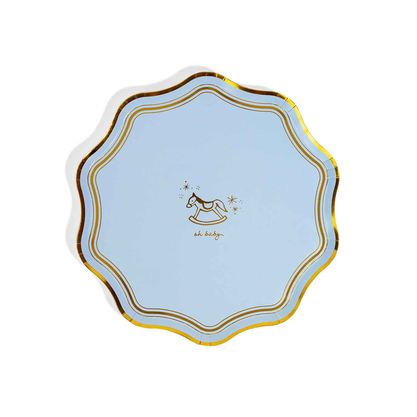 Oh Baby Icon Party Plates- Blue