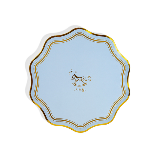 Oh Baby Icon Party Plates- Blue