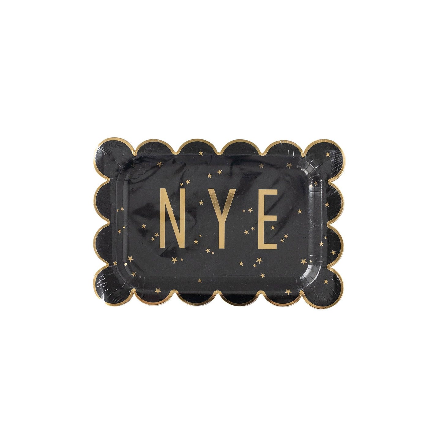 Happy New Year NYE Scallop Plate 8ct