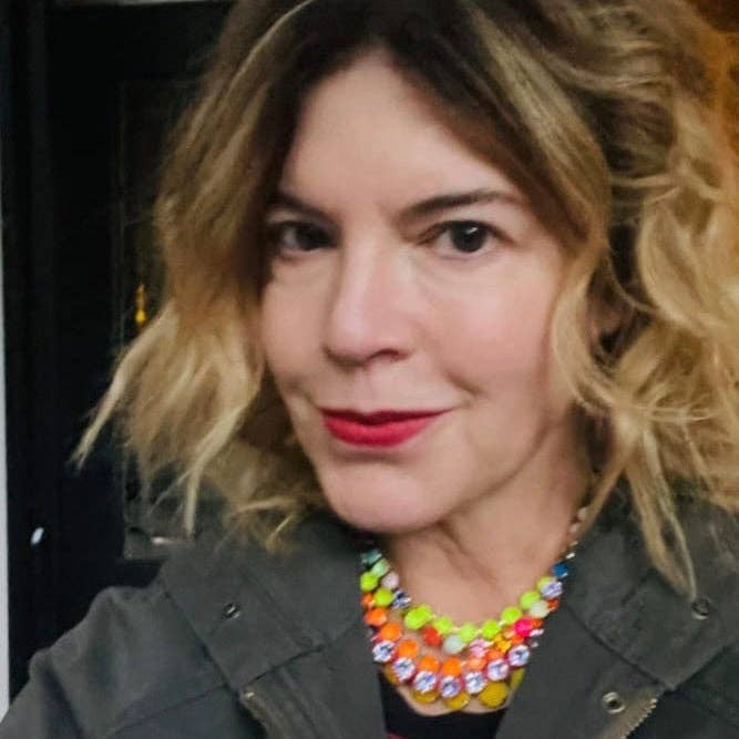 Oakland Antique Gold Neon Necklace- Blue