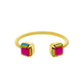 Charlotte Cuffs in Square: Aqua Champagne
