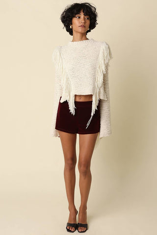Wine About It Maroon Velvet Mini Shorts