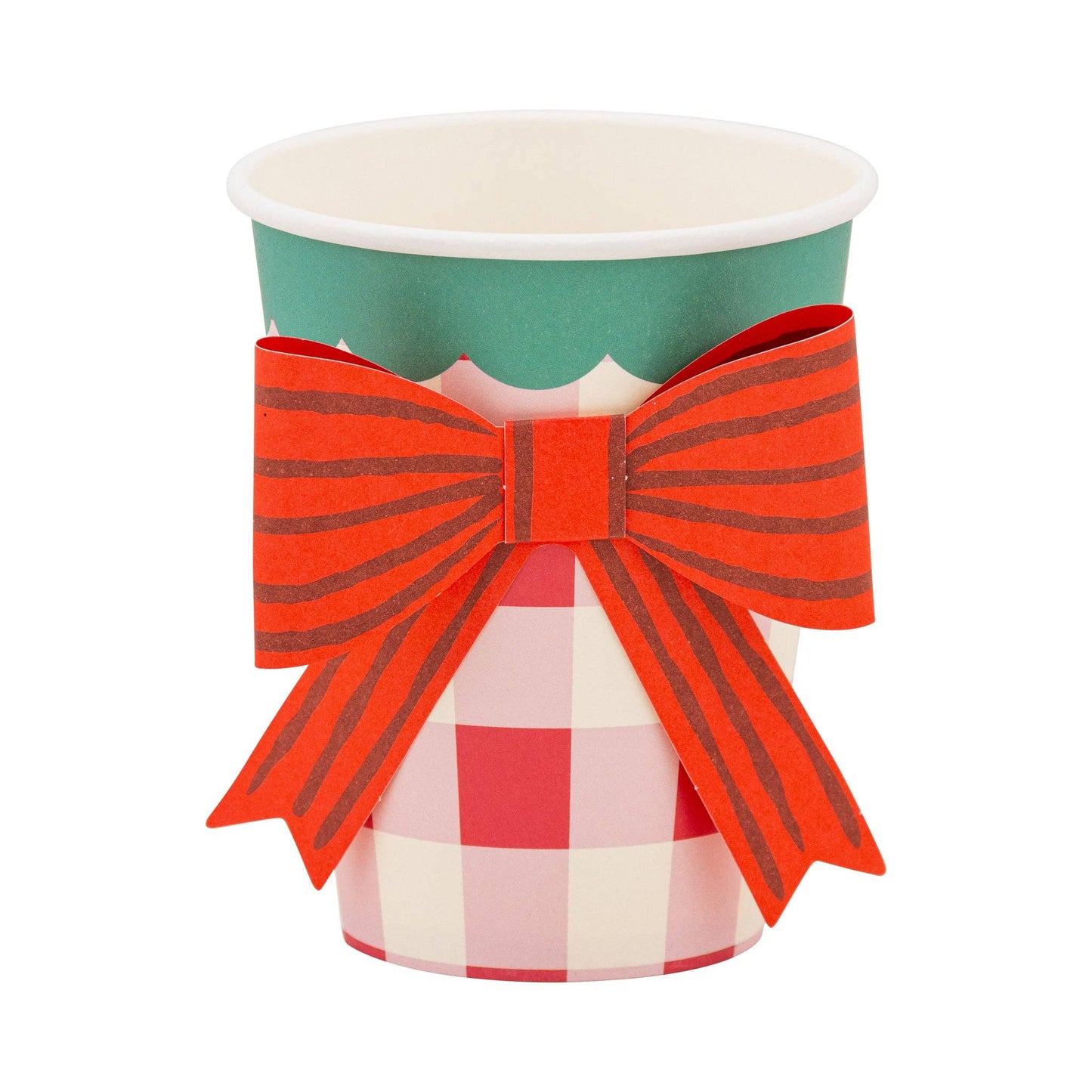 Plaid Cup with Bow