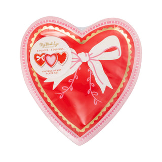 Vintage Heart Shaped Plate Set