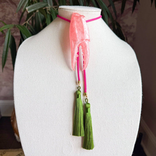 Crab Claw Bolo Quartz Pink with Hot Pink & Olive