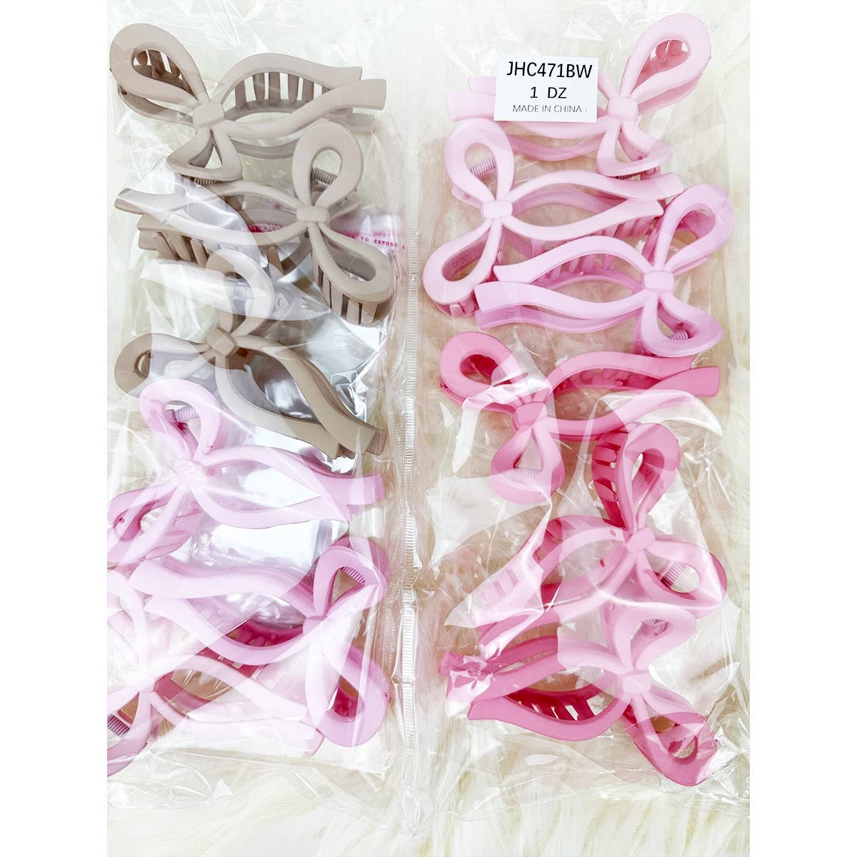 Assorted Pinks Bow Clip