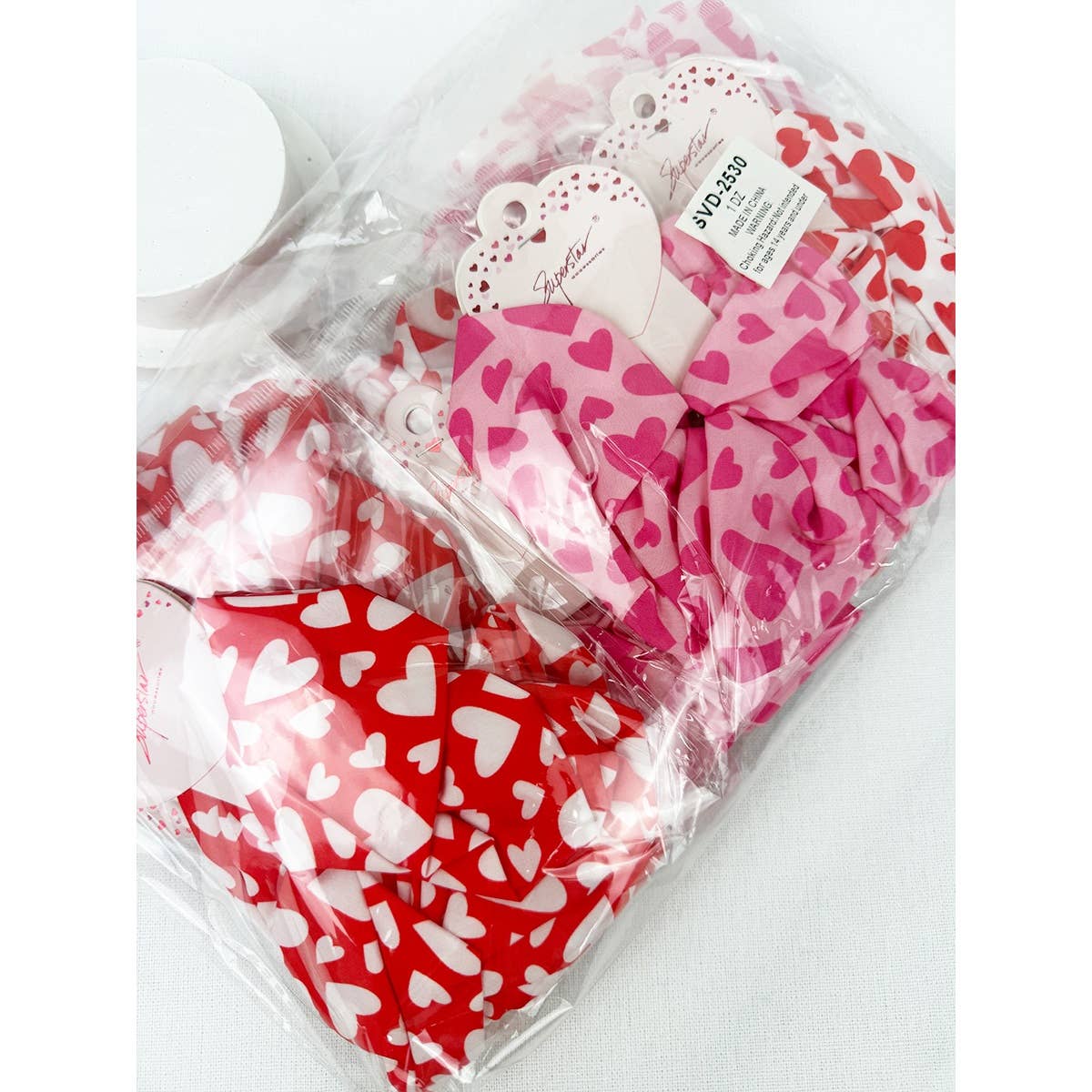 Heart Pattern Jumbo Hair Scrunchies