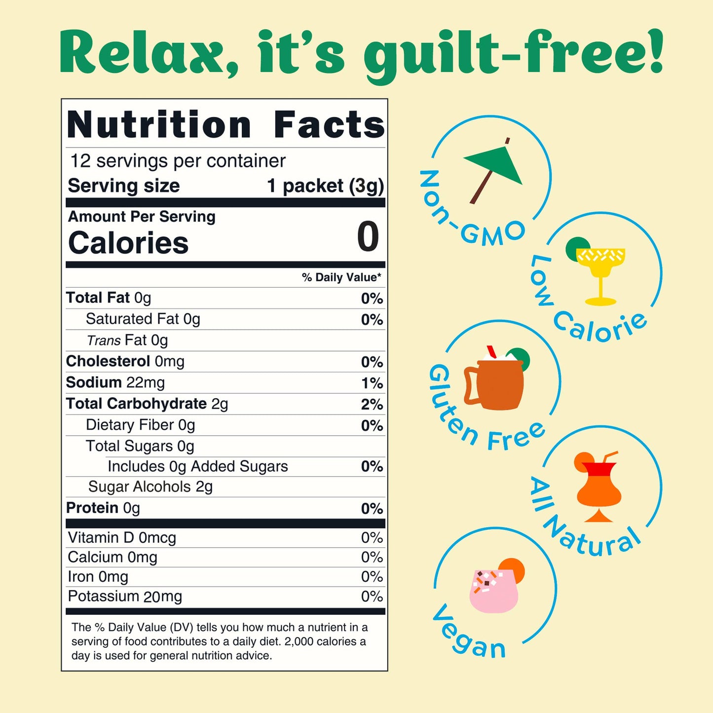 Skinny Margarita Cocktail Mixer - 12 Servings Multipack