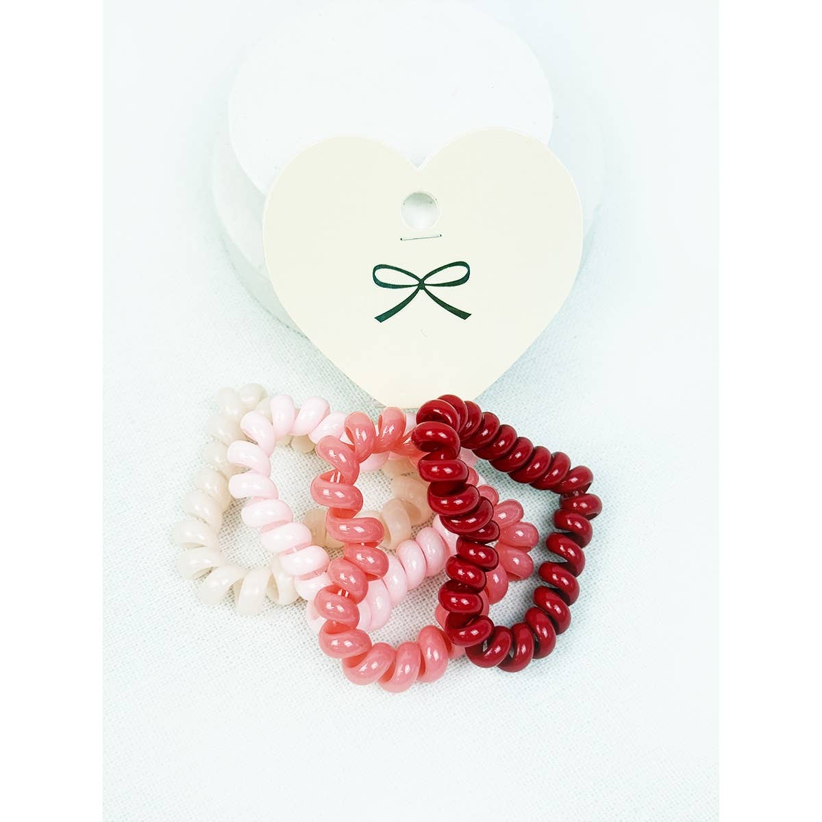 Heart Shape of Spiral Hair Tie Set/4