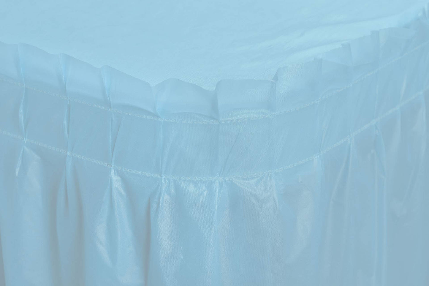 Light Blue Disposable Plastic Table Skirt - 14 Ft