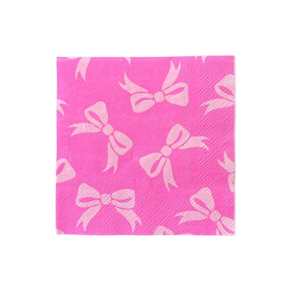 Pink Bow Napkins 16ct