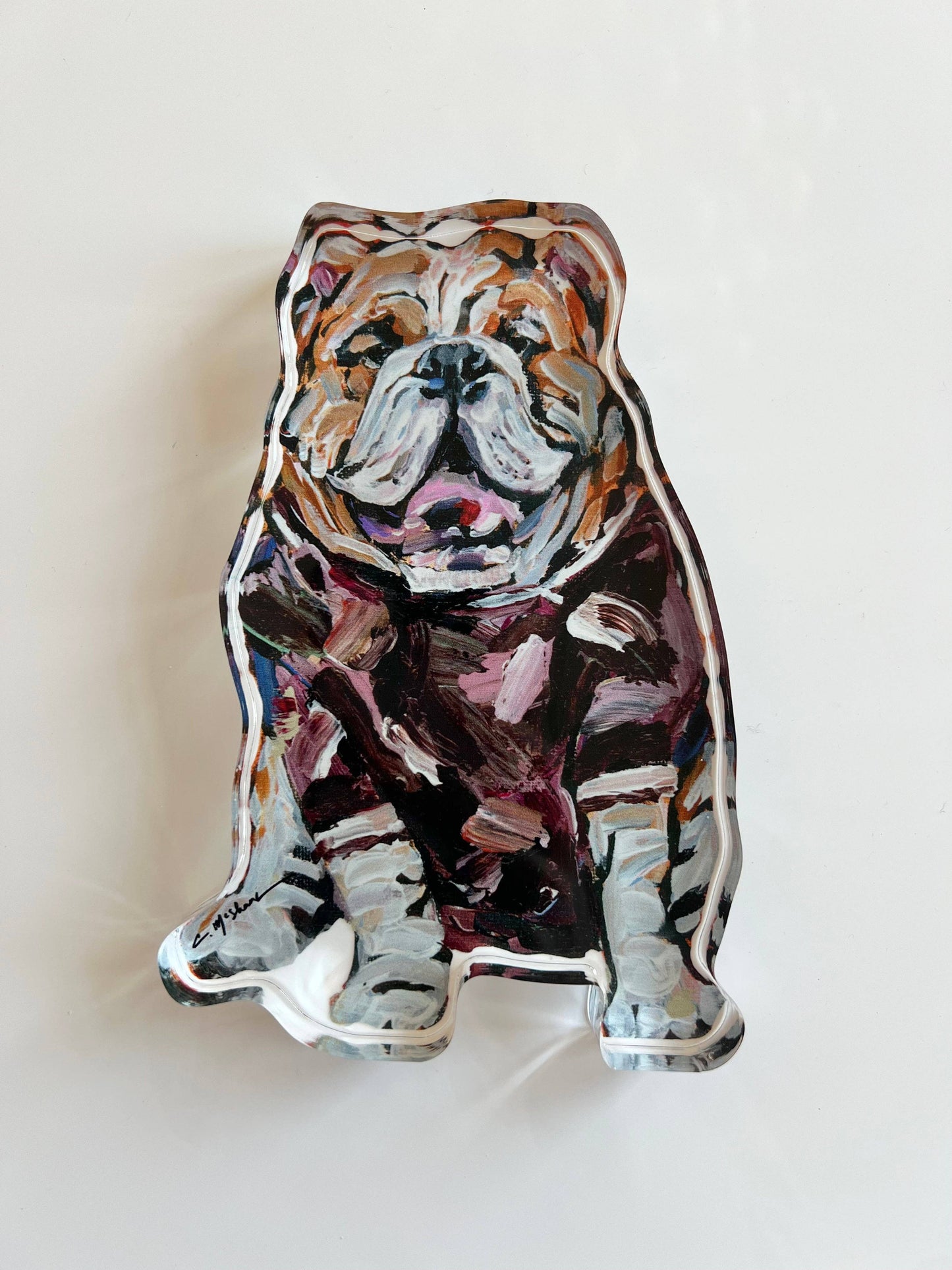 Maroon Bulldog Acrylic Small Shelfie
