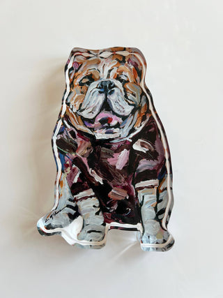 Maroon Bulldog Acrylic Shelfie, 2 Sizes (SOME ARE PREORDERS)