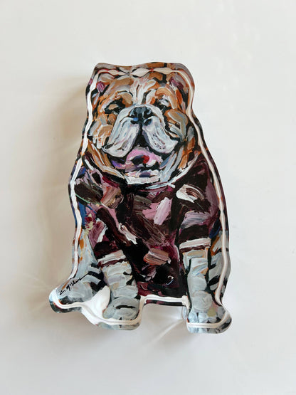 Maroon Bulldog Acrylic Small Shelfie