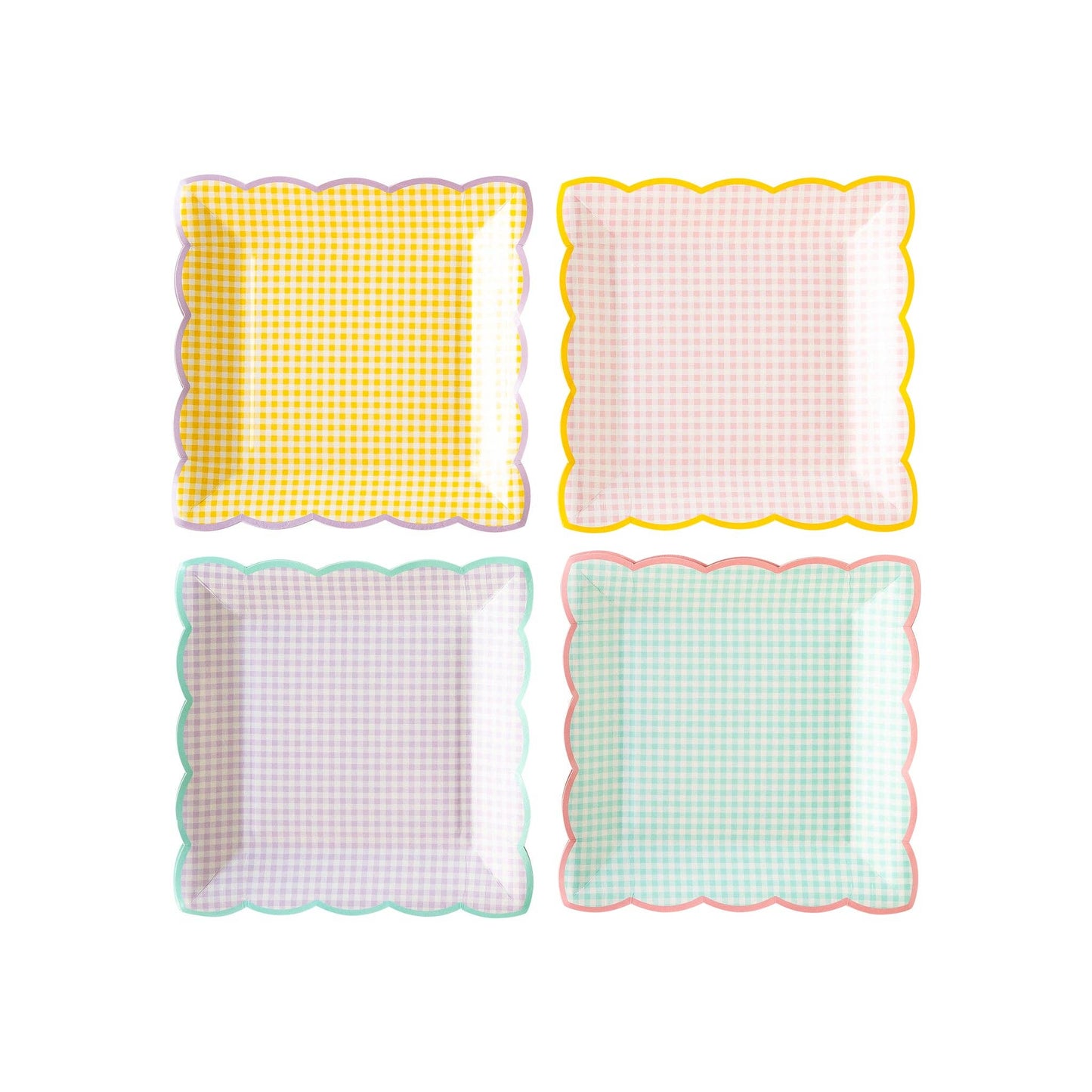 Pastel Gingham Plate Set 8ct