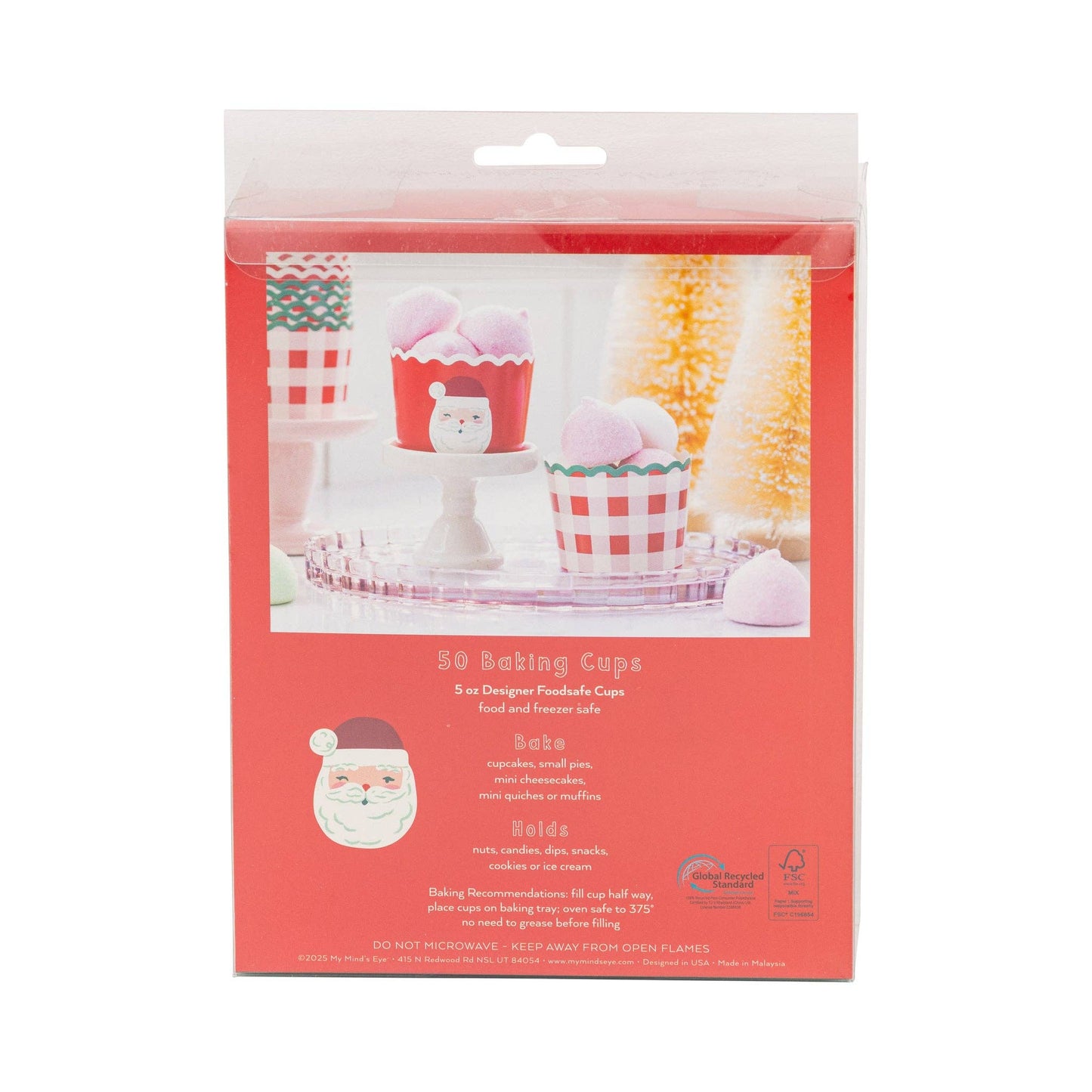 Santa Plaid 5oz Baking Cups 50ct