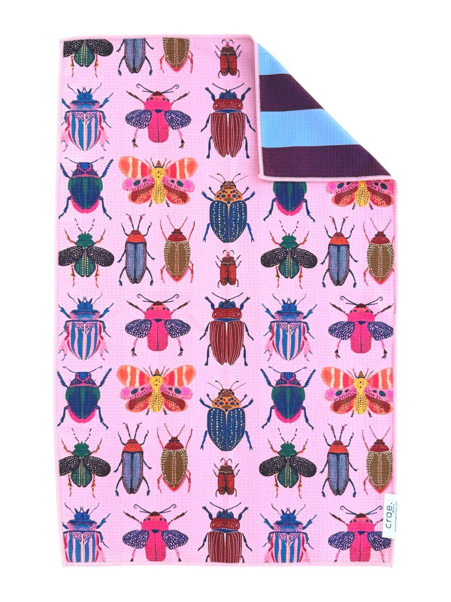 Beetle Club Reversible Hand Towel:19x29in