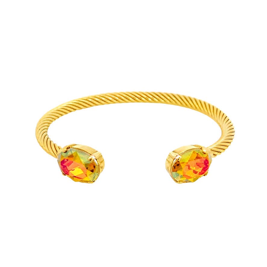 Charlotte Cuff in Oval: Peridot Lemon