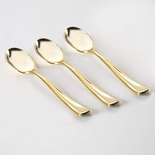 Classic Design Gold Plastic Spoons | 20 Spoons