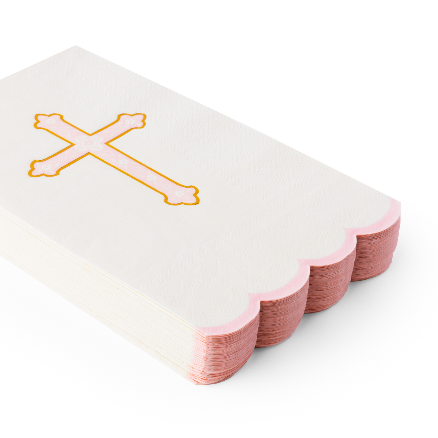 PETAL PINK CROSS GUEST TOWELS