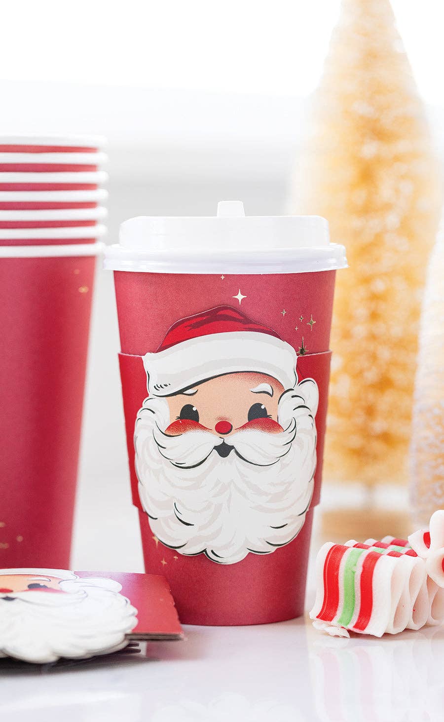 Rosy Cheeks Santa To Go Cups 8ct