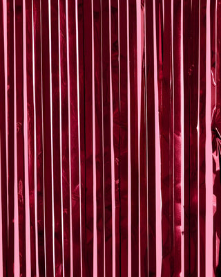 Maroon Fringe Curtains | 2-Pack Party Backdrop, Tinsel