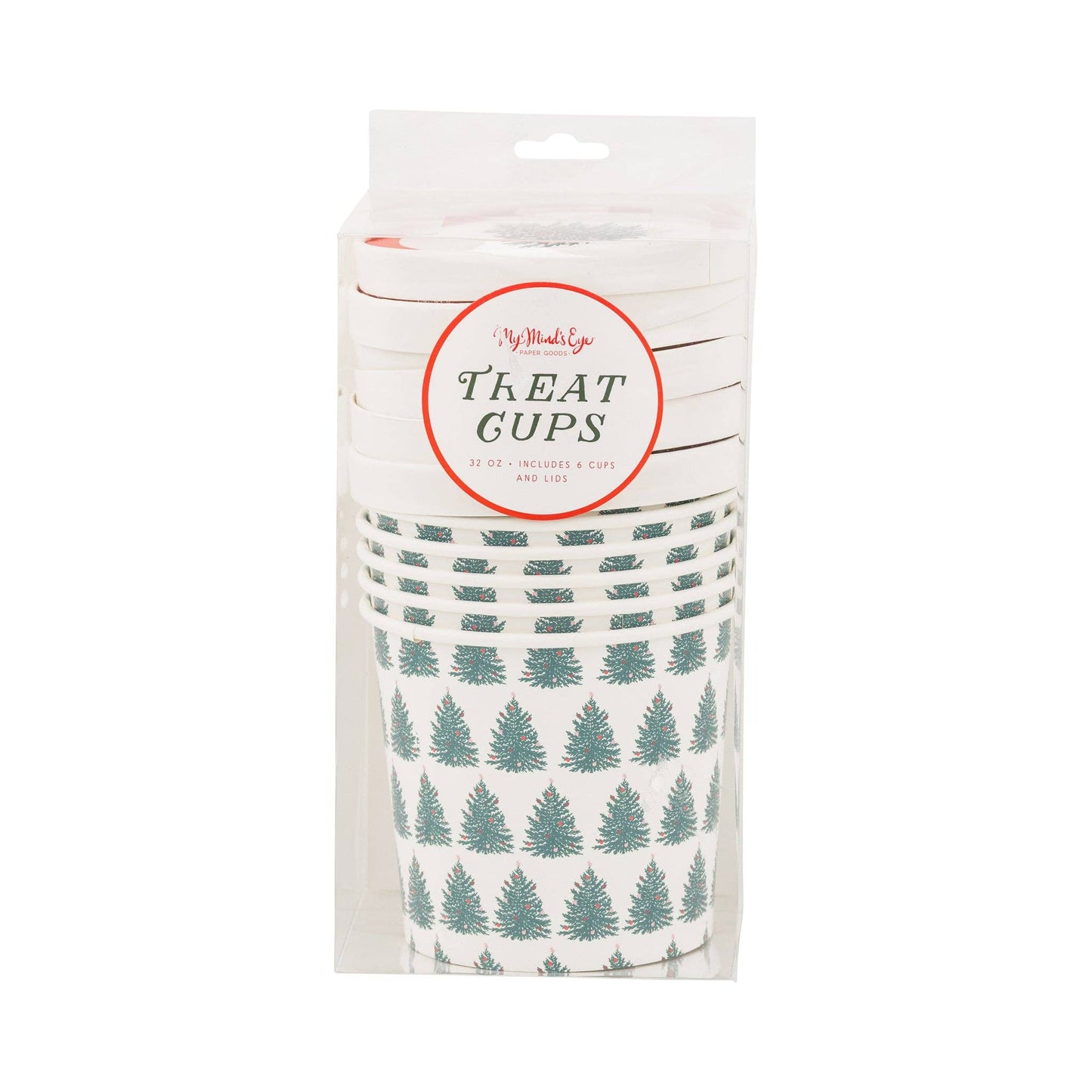 Christmas Tree Take Out Treat Cups 32. oz/6ct