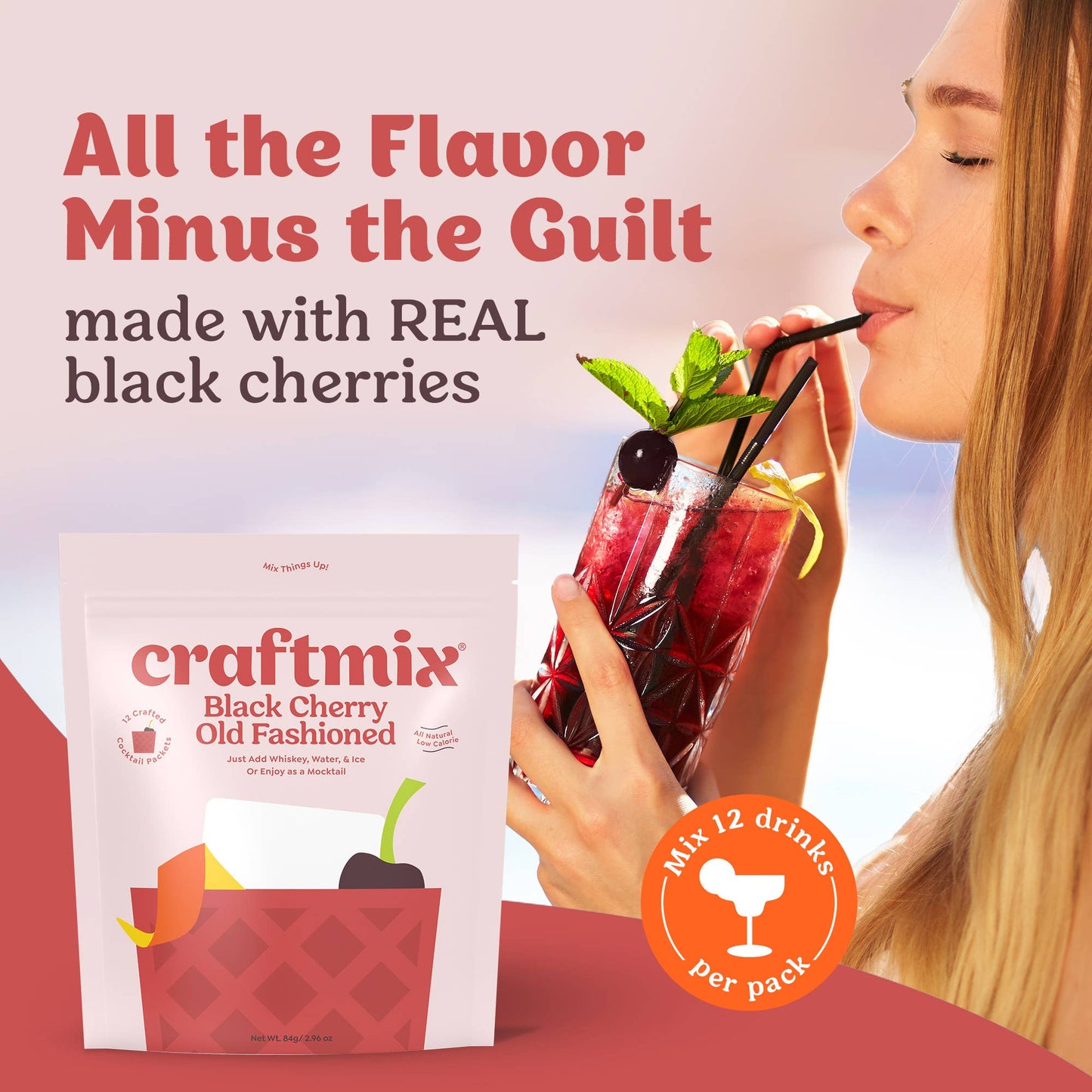 Black Cherry Old Fashioned Cocktail Mixer - Single Packet