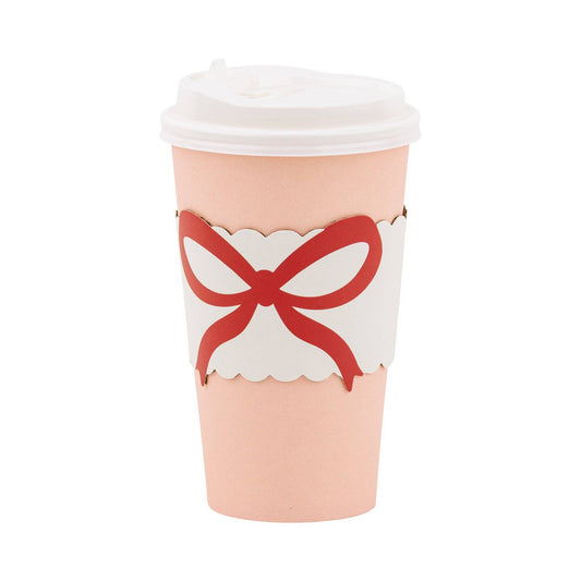 Red Bow on Pink To Go Cups 8ct
