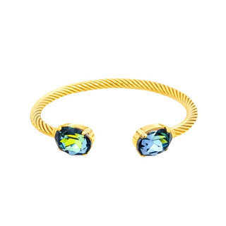 Charlotte Cuff in Oval: Peridot Lemon