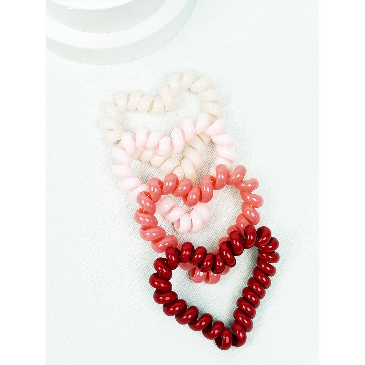 Heart Shape of Spiral Hair Tie Set/4