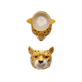 Ceramic Cheetah Head Planter/Bottle Cooler (Holds 5" Pot)