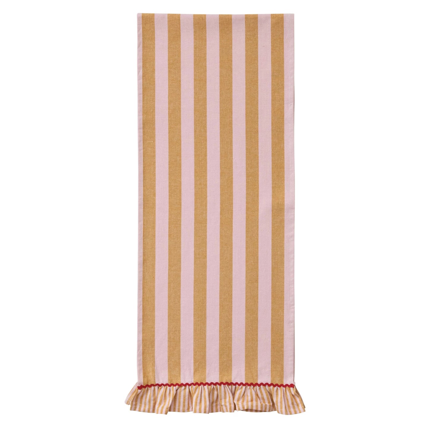 Pink & Yellow Ric Rac Ruffle Table Runner