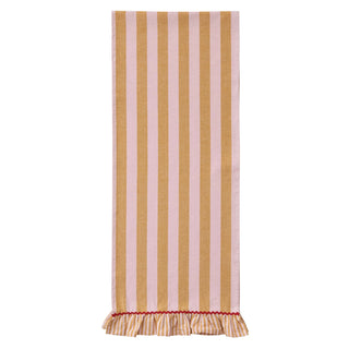 Pink & Yellow Ric Rac Ruffle Table Runner