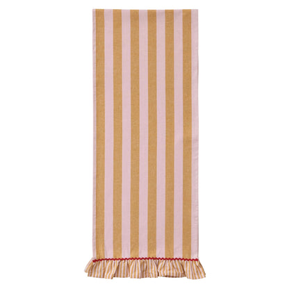 Pink & Yellow Ric Rac Ruffle Table Runner
