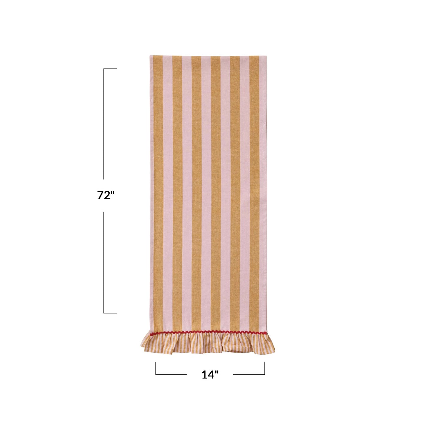 Pink & Yellow Ric Rac Ruffle Table Runner