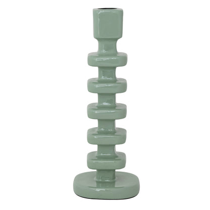 Enameled Aluminum Taper Holder, Eucalyptus Color
