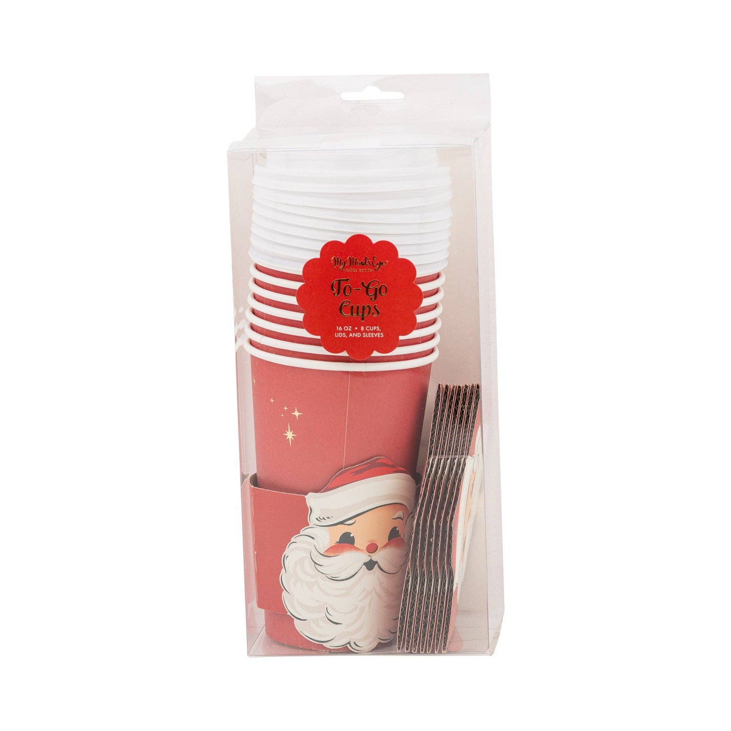 Rosy Cheeks Santa To Go Cups 8ct