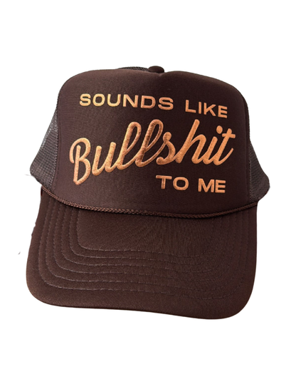 SOUNDS LIKE BULLSHIT TO ME TRUCKER HAT | LEOPARD CANVAS CAP