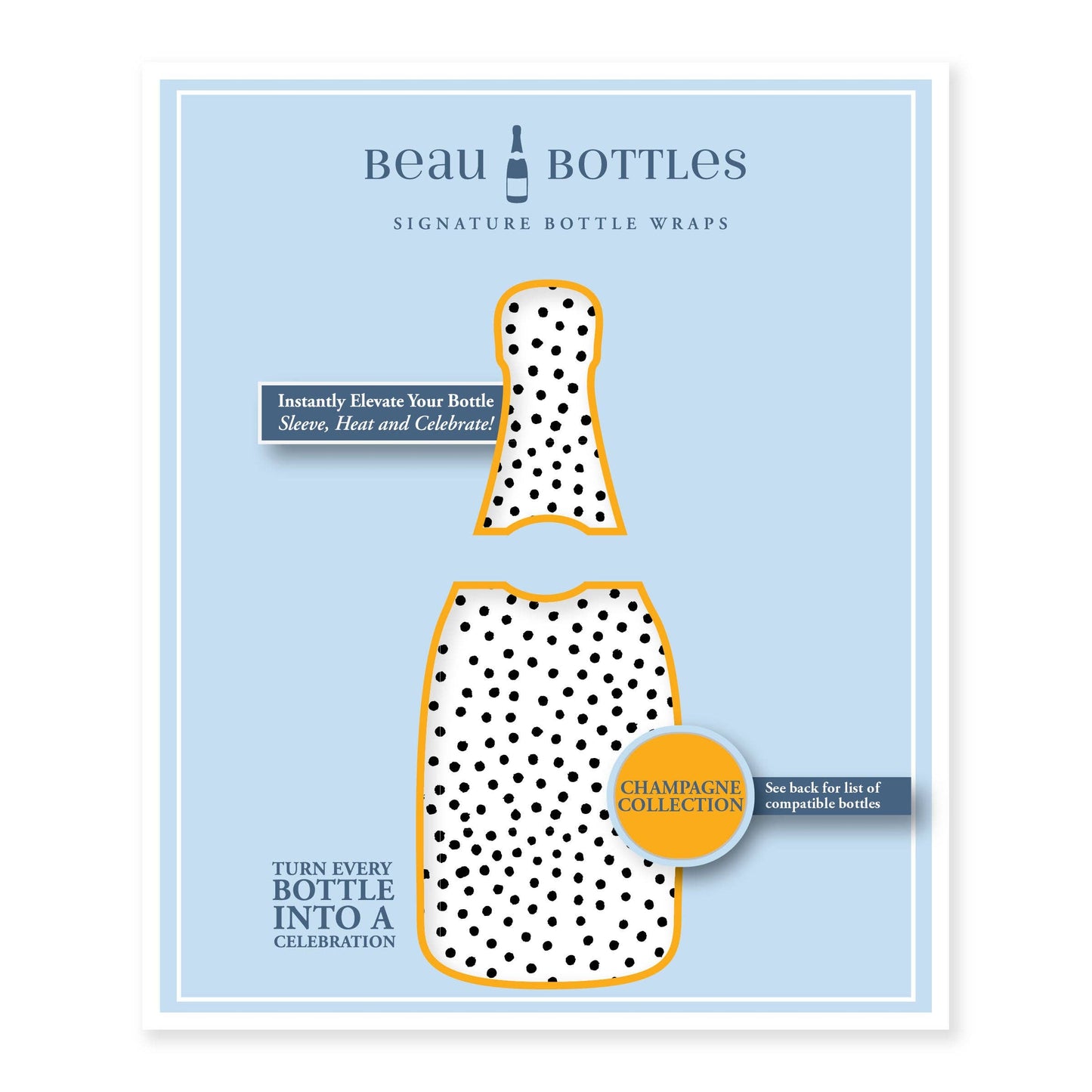 Beau Bottles Black and White Dots – Champagne Collection