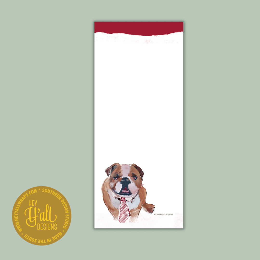 Bulldog with Tie Notepad