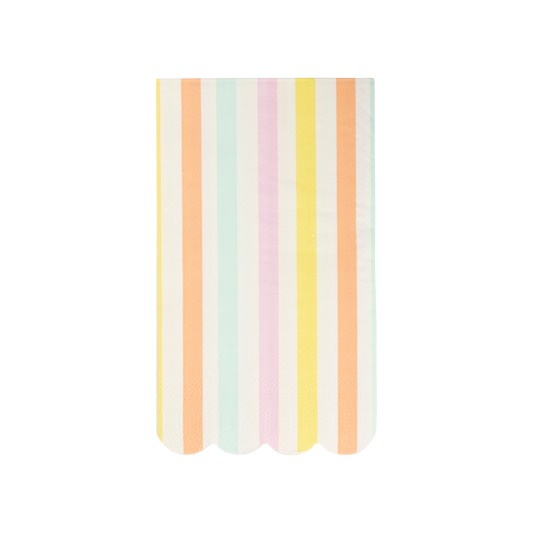 Spring Stripe Scallop Paper Dinner Napkins 32ct