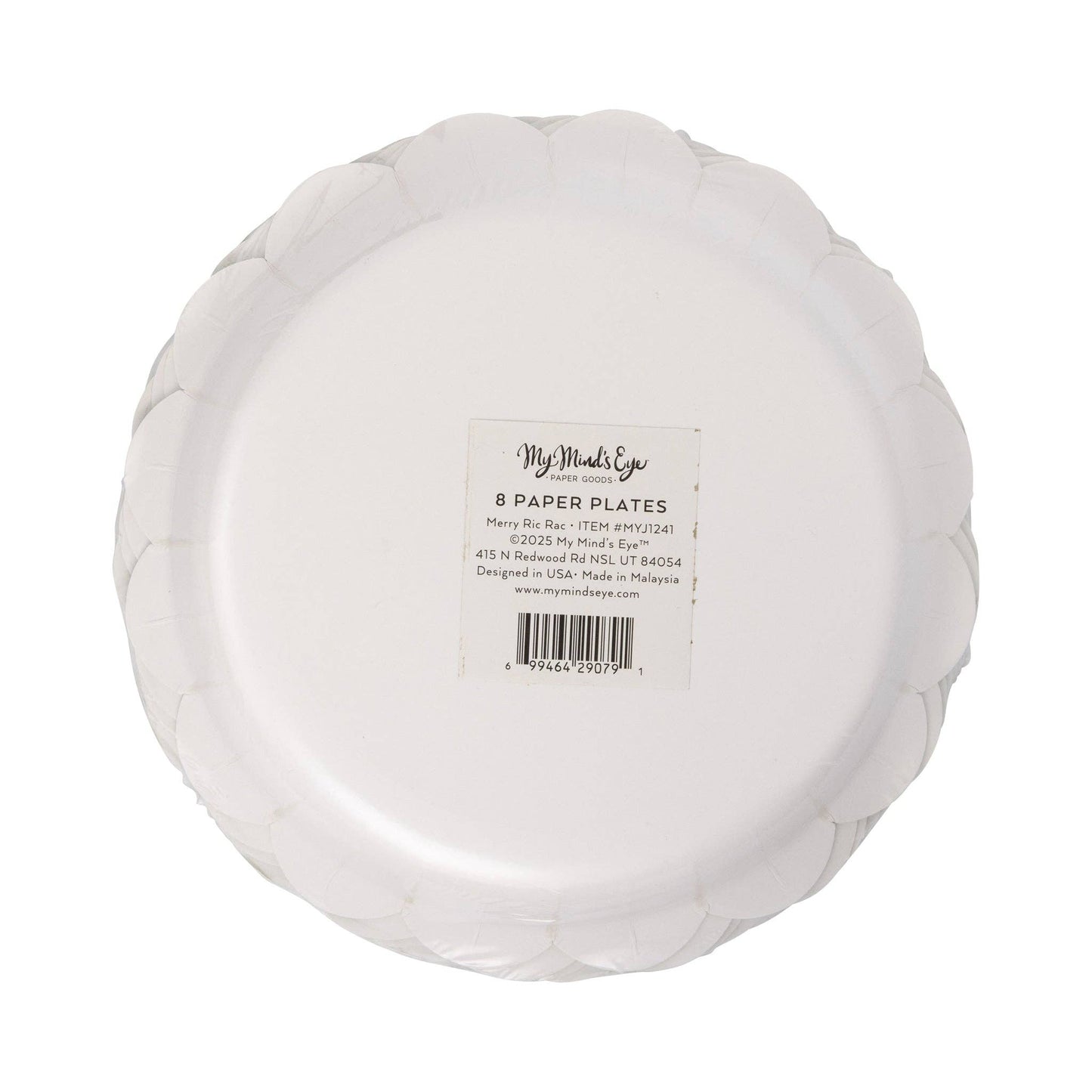 Red & Green Ric Rac Plates 8ct