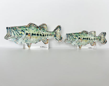 "Gone Fishin" Bass Acrylic Small Shlefie