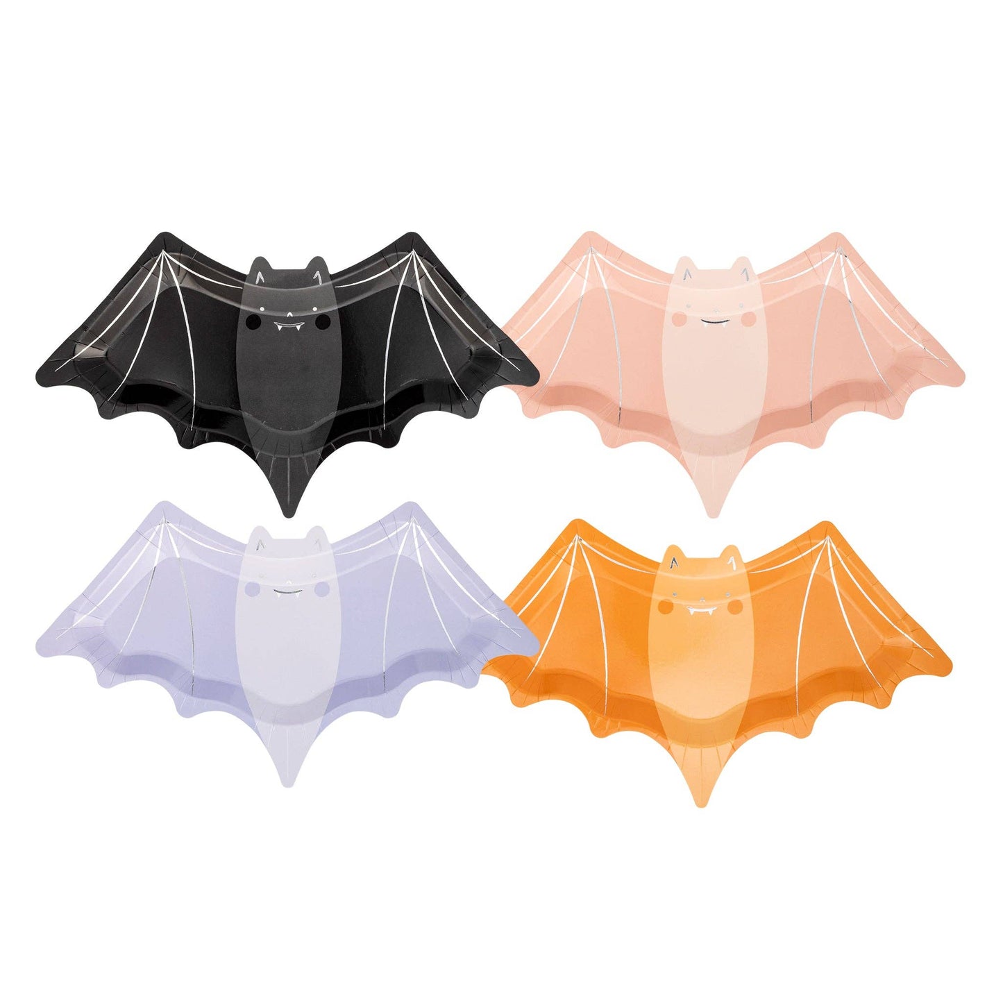 Multicolor Bat Plate Set 8ct