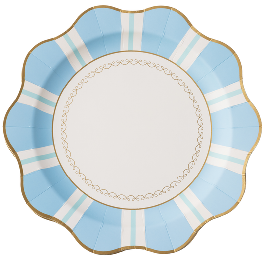 SKY BLUE REGENCY STRIPE DINNER PLATES
