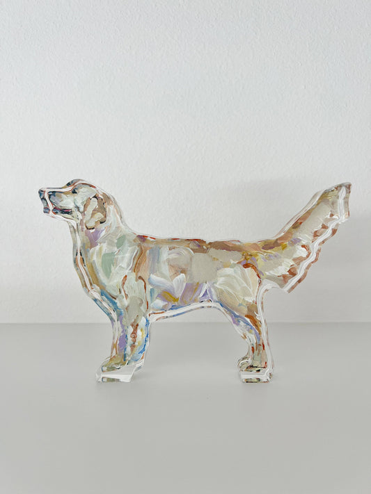 Light Golden Retriever Acrylic Small Shelfie