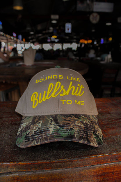 SOUNDS LIKE BULLSHIT TO ME TRUCKER HAT | LEOPARD CANVAS CAP