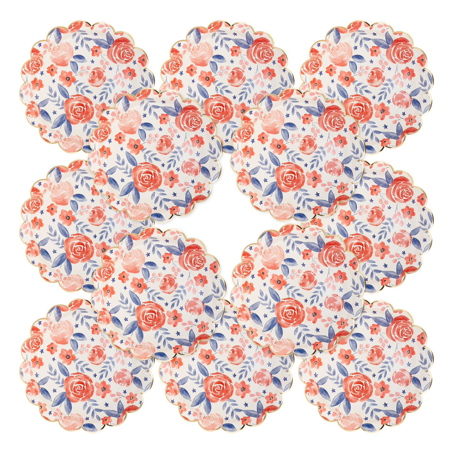 Watercolor Floral Paper Plate 12ct