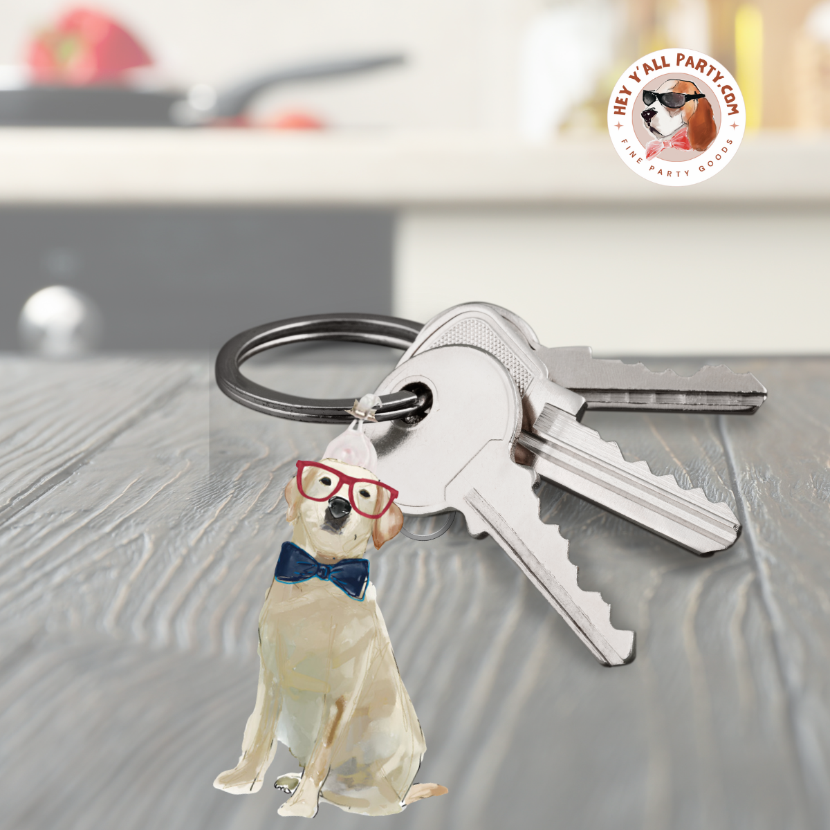 Juiced Up Ole Miss Golden Retriever Acrylic Keychain